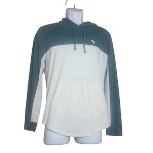 Abercrombie & Fitch Hooded Tee-Shirt, Men XS, White & Green, Pocket, GUC